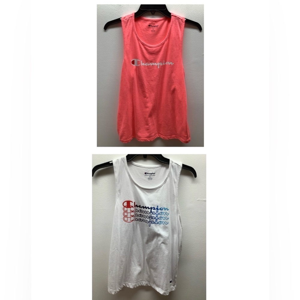 Champion Girls Size XL Racerback Tank Top Coral and White. Preloved